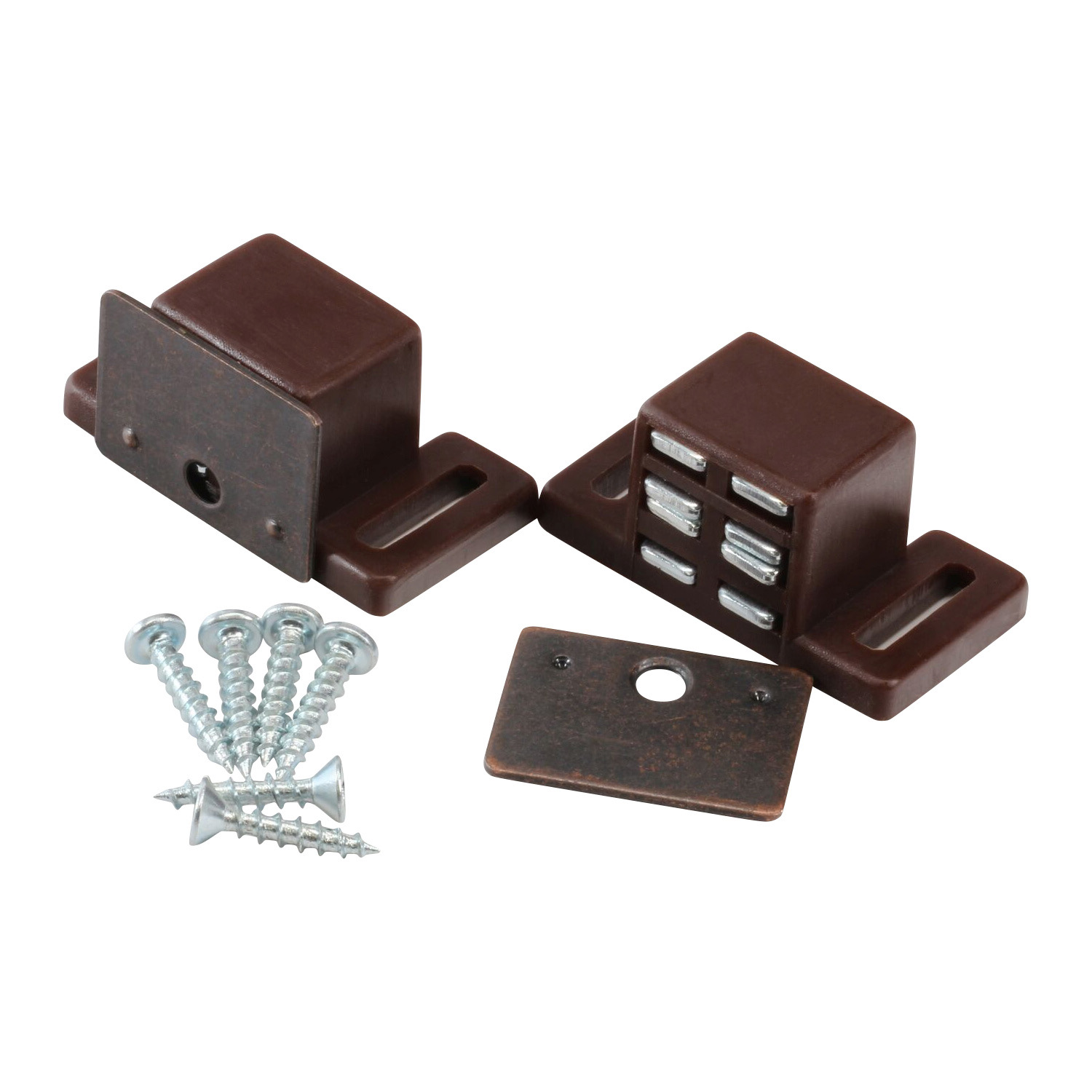 Rok Hardware Heavy Duty High Door Catch Latch, Brown